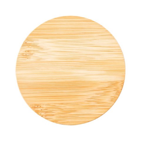 Kubek ceramiczny z bambusową przykrywką, biały