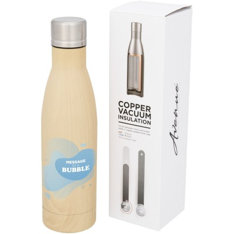 Butelka Vasa z powierzchnią imitującą drewno oraz miedzianą izolacją próżniową brązowy