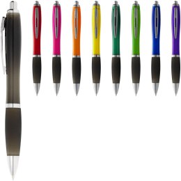 Długopis z kolorowym korpusem i czarnym uchwytem Nash fioletowy, czarny