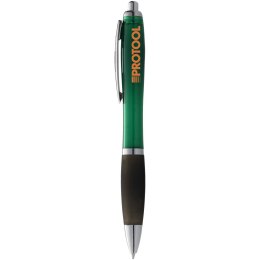 Długopis z kolorowym korpusem i czarnym uchwytem Nash zielony, czarny