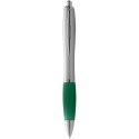 Długopis ze srebrnym korpusem i kolorowym uchwytem Nash zielony, srebrny