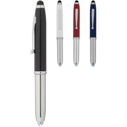 Długopis ze stylusem i lampką LED Xenon biały, srebrny