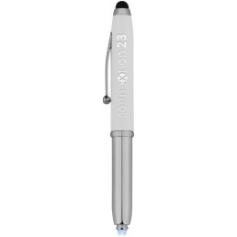 Długopis ze stylusem i lampką LED Xenon biały, srebrny