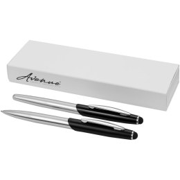 Długopis ze stylusem i pióro kulkowe Geneva srebrny, czarny