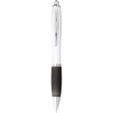 Długopis Nash z białym korpusem i kolorwym uchwytem biały, czarny