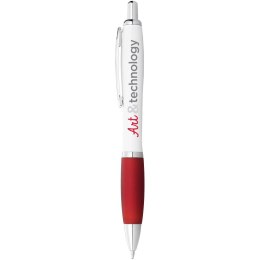 Długopis Nash z białym korpusem i kolorwym uchwytem biały, czerwony