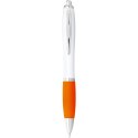 Długopis Nash z białym korpusem i kolorwym uchwytem biały, pomarańczowy