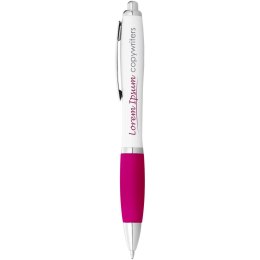 Długopis Nash z białym korpusem i kolorwym uchwytem biały, różowy