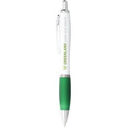 Długopis Nash z białym korpusem i kolorwym uchwytem biały, zielony