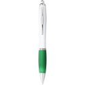 Długopis Nash z białym korpusem i kolorwym uchwytem biały, zielony