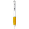 Długopis Nash z białym korpusem i kolorwym uchwytem biały, żółty