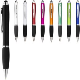 Długopis z kolorowym stylusem i czarnym uchwytem Nash błękit królewski, czarny