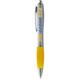 Długopis ze srebrnym korpusem i kolorowym uchwytem Nash srebrny, żółty