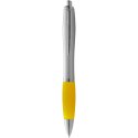 Długopis ze srebrnym korpusem i kolorowym uchwytem Nash srebrny, żółty