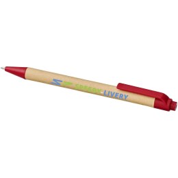 Długopis Berk z kartonu z recyklingu i plastiku kukurydzianego czerwony