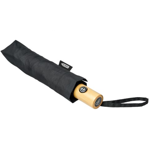 Składany, automatycznie otwierany/zamykany parasol Bo 21" wykonany z plastiku PET z recyklingu czarny