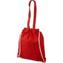 Plecak Eliza wykonany z bawełny o gramaturze 240 g/m² ze sznurkiem ściągającym czerwony