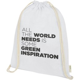 Orissa plecak ściągany sznurkiem z bawełny organicznej z certyfikatem GOTS o gramaturze 100 g/m² biały