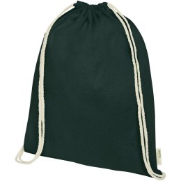 Orissa plecak ściągany sznurkiem z bawełny organicznej z certyfikatem GOTS o gramaturze 100 g/m² ciemnozielony