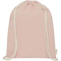 Orissa plecak ściągany sznurkiem z bawełny organicznej z certyfikatem GOTS o gramaturze 100 g/m² pale blush pink