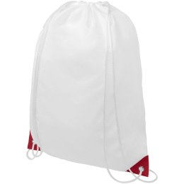 Plecak Oriole ściągany sznurkiem z kolorowymi rogami biały, czerwony