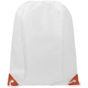 Plecak Oriole ściągany sznurkiem z kolorowymi rogami biały, pomarańczowy