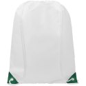 Plecak Oriole ściągany sznurkiem z kolorowymi rogami biały, zielony