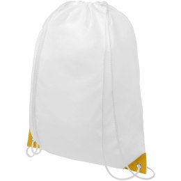 Plecak Oriole ściągany sznurkiem z kolorowymi rogami biały, żółty