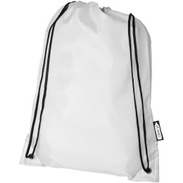 Plecak Oriole ze sznurkiem ściągającym z recyklowanego plastiku PET biały