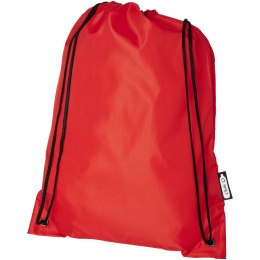 Plecak Oriole ze sznurkiem ściągającym z recyklowanego plastiku PET czerwony