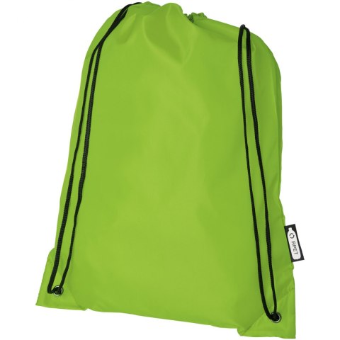 Plecak Oriole ze sznurkiem ściągającym z recyklowanego plastiku PET limonka