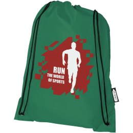 Plecak Oriole ze sznurkiem ściągającym z recyklowanego plastiku PET zielony