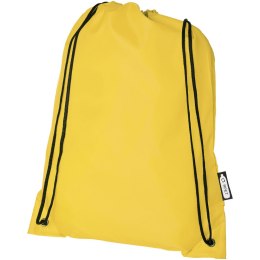 Plecak Oriole ze sznurkiem ściągającym z recyklowanego plastiku PET żółty