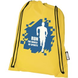 Plecak Oriole ze sznurkiem ściągającym z recyklowanego plastiku PET żółty