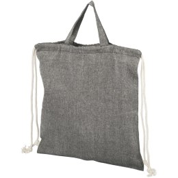 Plecak Pheebs z bawełnianym sznurkiem ściągającym z recyklingu o gramaturze 150 g/m² czarny melanż