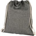 Plecak Pheebs z bawełnianym sznurkiem ściągającym z recyklingu o gramaturze 150 g/m² czarny melanż