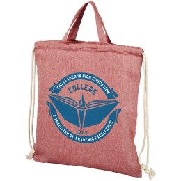 Plecak Pheebs z bawełnianym sznurkiem ściągającym z recyklingu o gramaturze 150 g/m² czerwony melanż