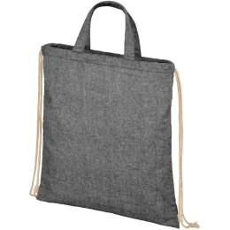 Plecak Pheebs z bawełnianym sznurkiem ściągającym z recyklingu o gramaturze 210 g/m² czarny melanż