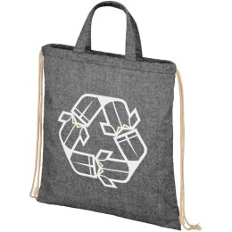 Plecak Pheebs z bawełnianym sznurkiem ściągającym z recyklingu o gramaturze 210 g/m² czarny melanż