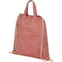 Plecak Pheebs z bawełnianym sznurkiem ściągającym z recyklingu o gramaturze 210 g/m² czerwony melanż