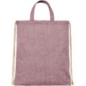 Plecak Pheebs z bawełnianym sznurkiem ściągającym z recyklingu o gramaturze 210 g/m² kasztanowy melanż
