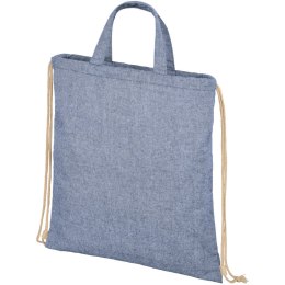 Plecak Pheebs z bawełnianym sznurkiem ściągającym z recyklingu o gramaturze 210 g/m² niebieski melanż