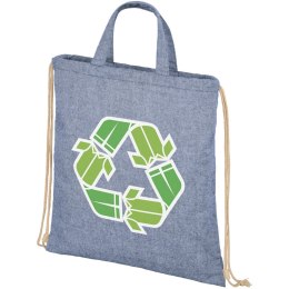 Plecak Pheebs z bawełnianym sznurkiem ściągającym z recyklingu o gramaturze 210 g/m² niebieski melanż