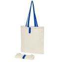 Składana torba na zakupy Nevada wykonana z bawełny o gramaturze 100 g/m² natural, błękit królewski