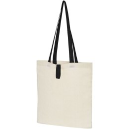 Składana torba na zakupy Nevada wykonana z bawełny o gramaturze 100 g/m² natural, czarny