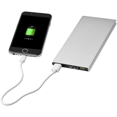 Aluminiowy powerbank Plate 8000 mAh srebrny