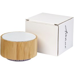 Bambusowy głośnik Cosmos z funkcją Bluetooth® piasek pustyni, biały