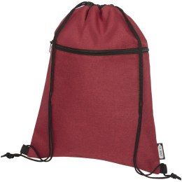 Plecak Ross ściągany sznurkiem z plastiku z recyclingu heather dark red