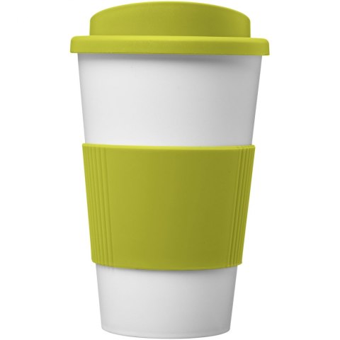 Kubek termiczny z serii Americano® o pojemności 350 ml z uchwytem biały, limonka Kubek termiczny z serii Americano® o pojemności 350 ml z uchwytem biały, limonka