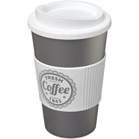 Kubek termiczny z serii Americano® o pojemności 350 ml z uchwytem srebrny, biały Kubek termiczny z serii Americano® o pojemności 350 ml z uchwytem srebrny, biały